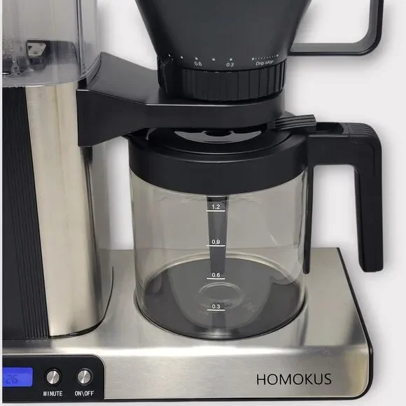 HOMOKUS Stainless Steel 12 Cup Programmable Drip Coffee Maker Machine with Timer